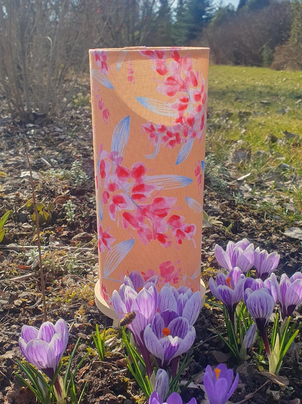 Lupīnas noslēpums (noskaņas lampa, bēša pamatne)