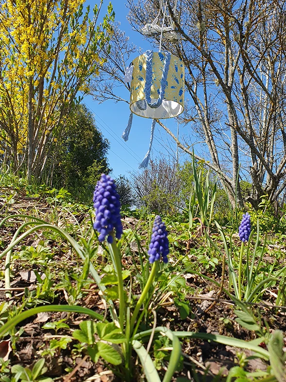 Klusais dzeltenais (abažūrs ar bizēm, D 30 cm) - Image 7